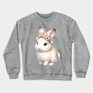 Adorable Baby Rabbit  Boho Babies A Whimsical Watercolor Gathering Crewneck Sweatshirt